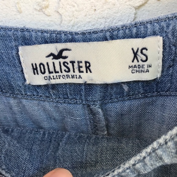 Hollister Chambray Short Overall | Lightweight Overall Shorts - Picture 8 of 12